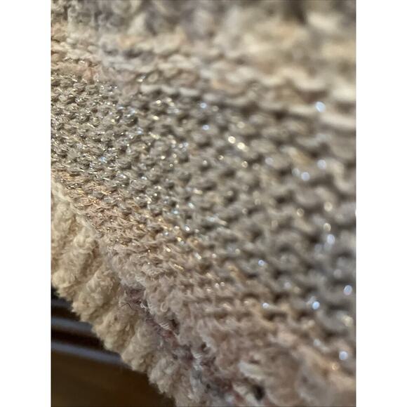 Chico’s Striped Mixed-Yarn Cocoon Cardigan Women’s Size M Open Front Curved Hem - Picture 9 of 11